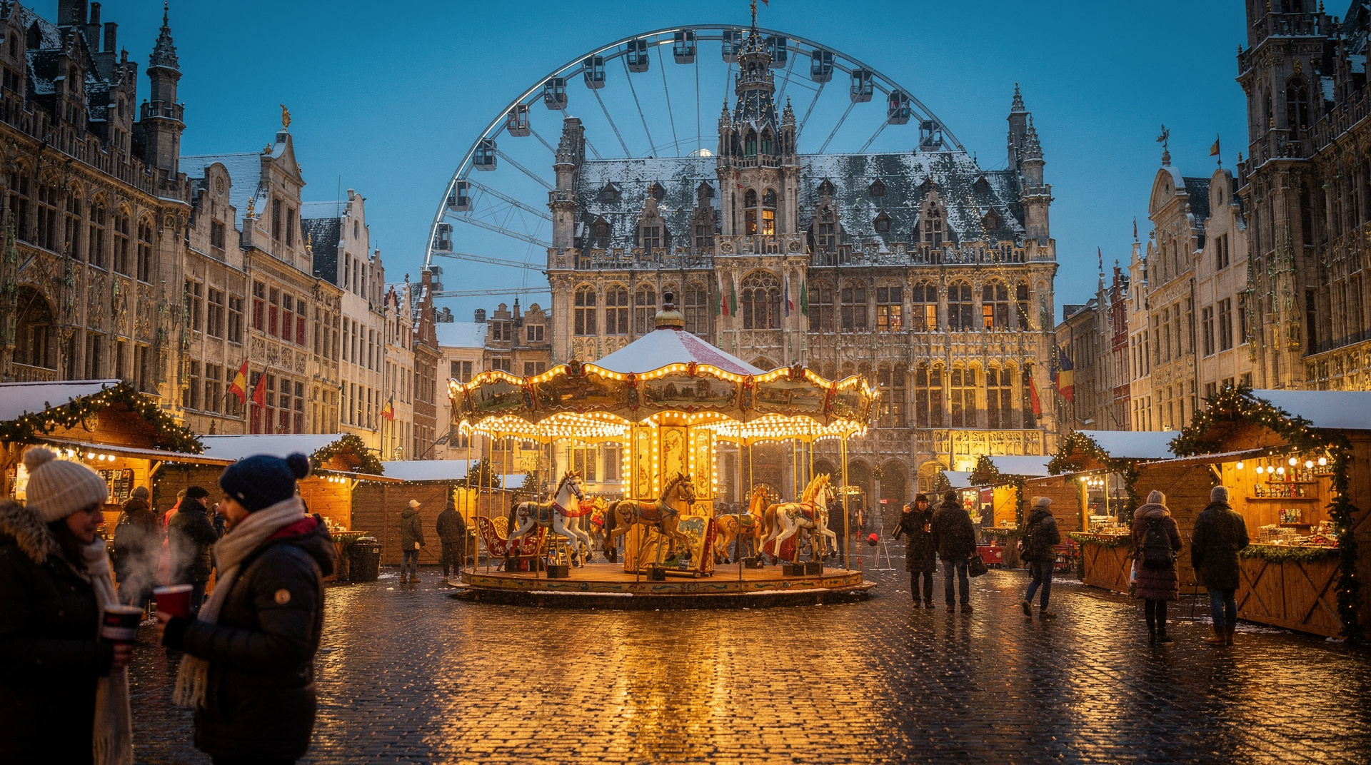 Brussels Christmas markets after dark — Why the Brussels Christmas market is best after dark — the Grand-Place light sho